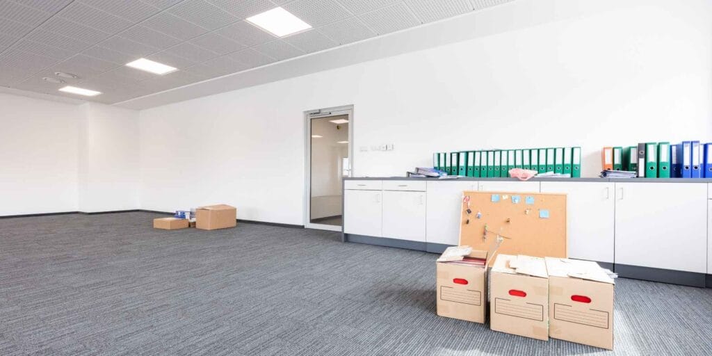 Empty office space showing a business moving